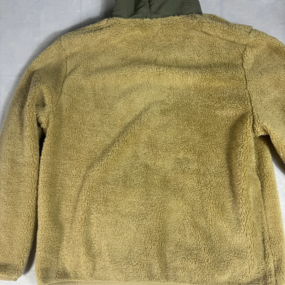 NWT True Religion Mens Contrast Sherpa Hooded Jacket Beige Soft Cozy‎ Winter L